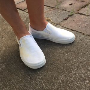 White slip on vans